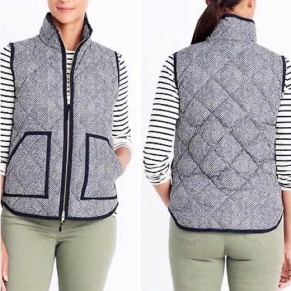 J. Crew Herringbone Puffer Vest